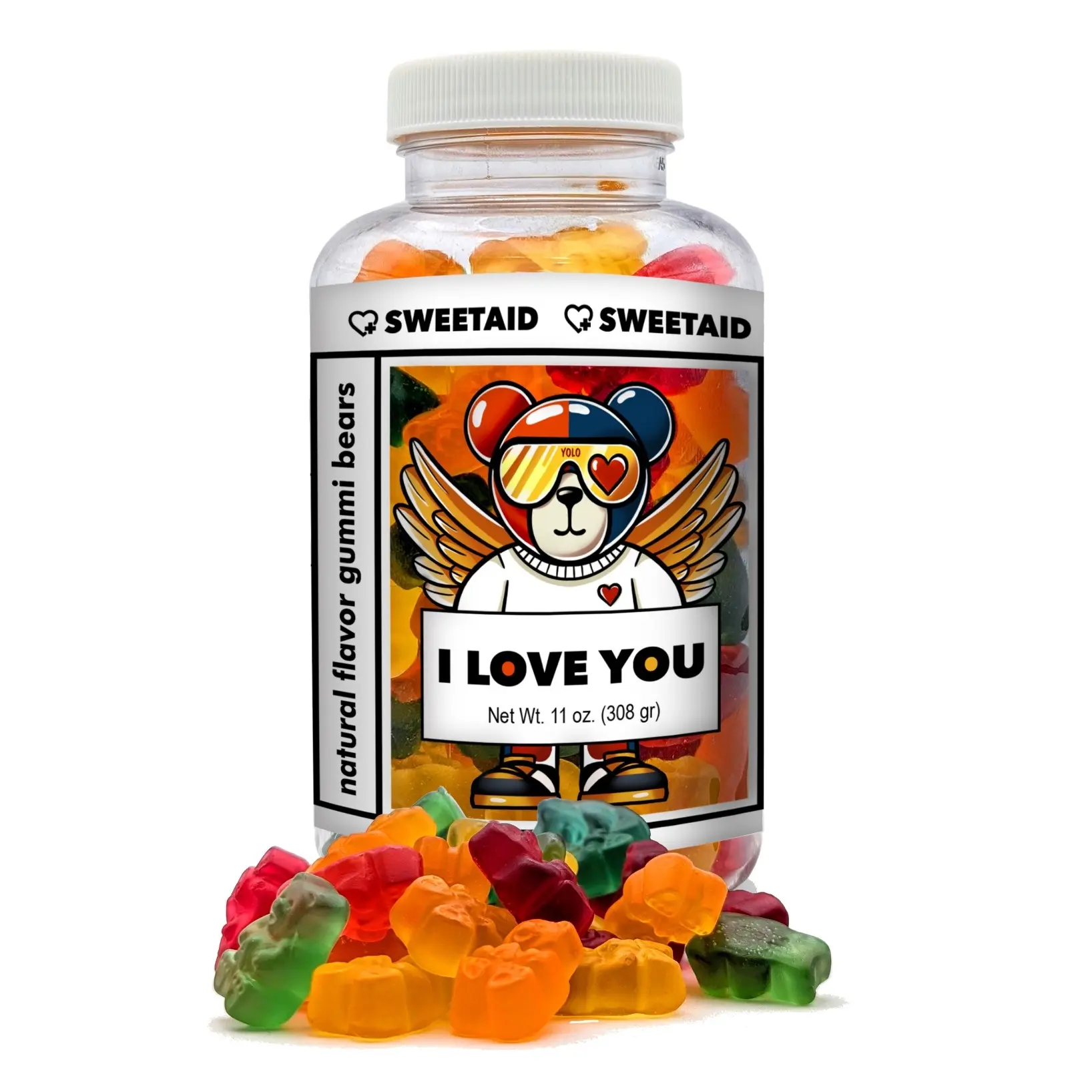 "I Love You"  Natural Flavor Gummi Bears