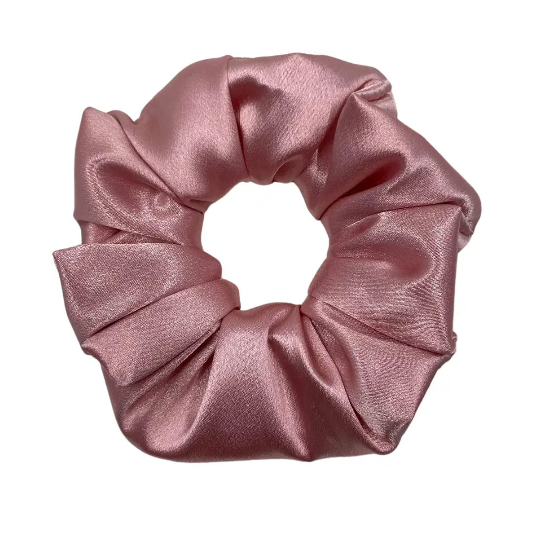 The BALLET PINK Classic Satin Scrunchie - Handmade Sleek Design for Messy Buns & Ponytails, Reduces Hair Breakage, Soft and Stylish Accessory