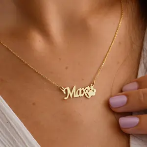 Customized Name Necklace, Dog Name Necklace, Pet Name Pendant, Pet  Paw necklace, Dainty Pet Pendant, Pet Name Personalized Necklace, Pet owner Birthday Necklace, Pet Lover Keepsake Necklace, Cat Memorial Name Pendant, Cat Name Christmas Necklace