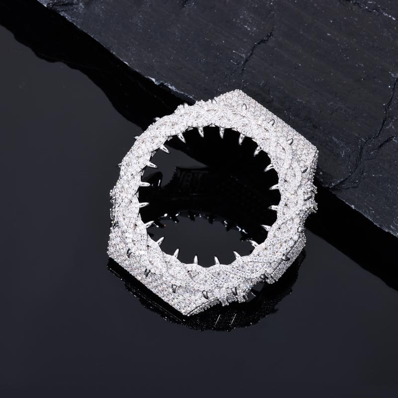 【CMW05】UCCIYO Compatible - GA2100 Universal Bezel 18K Gold-Plated Lab-Grown Moissanite Ice Out Copper Moissanite Watch Case Crystal-Set Watch Case Unisex Hip-Hop Style Jewelry Gift