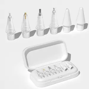 Portable Stylus Tips Replacement for Apple Pencil, Transparent Metal Stylus Nib, Durable Touch Stylus Pen Tip for iPad, Tablet Pencil Accessory, Touchscreen Pen, Compatible with Apple Pencil Gen 1 & 2