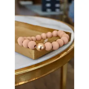 NORA Wood Bead Bracelet - Natural Wood Beads, Simple Design, Elegant Jewelry for Everyday Wear
