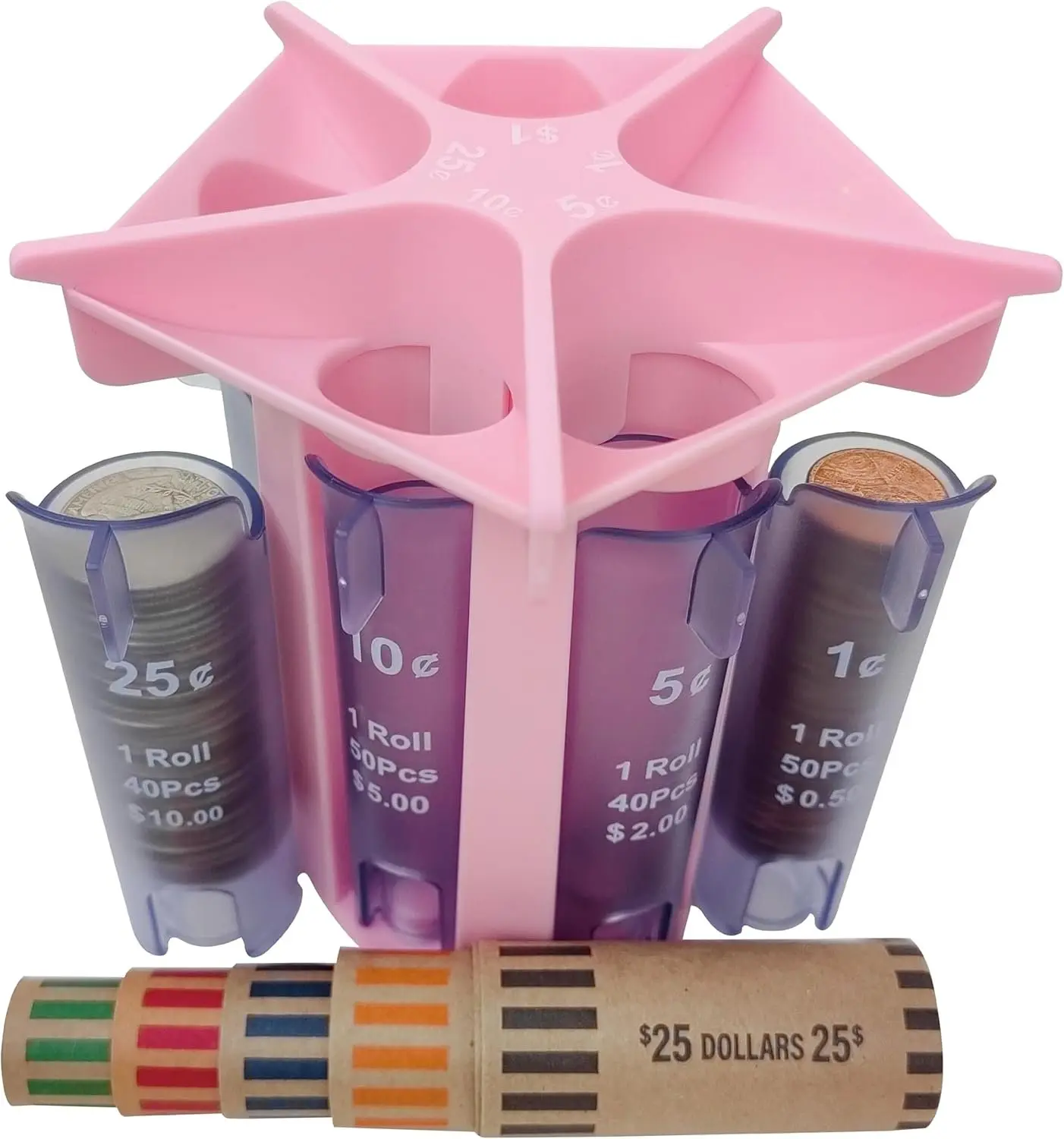 Roller  Counter Tube  Sorter with  Wrappers, Change Sorter Change Counter Machine,  Organizer &  Holder, Sort Your Pocket Change &  Purse Pouch Quick & Accurate
