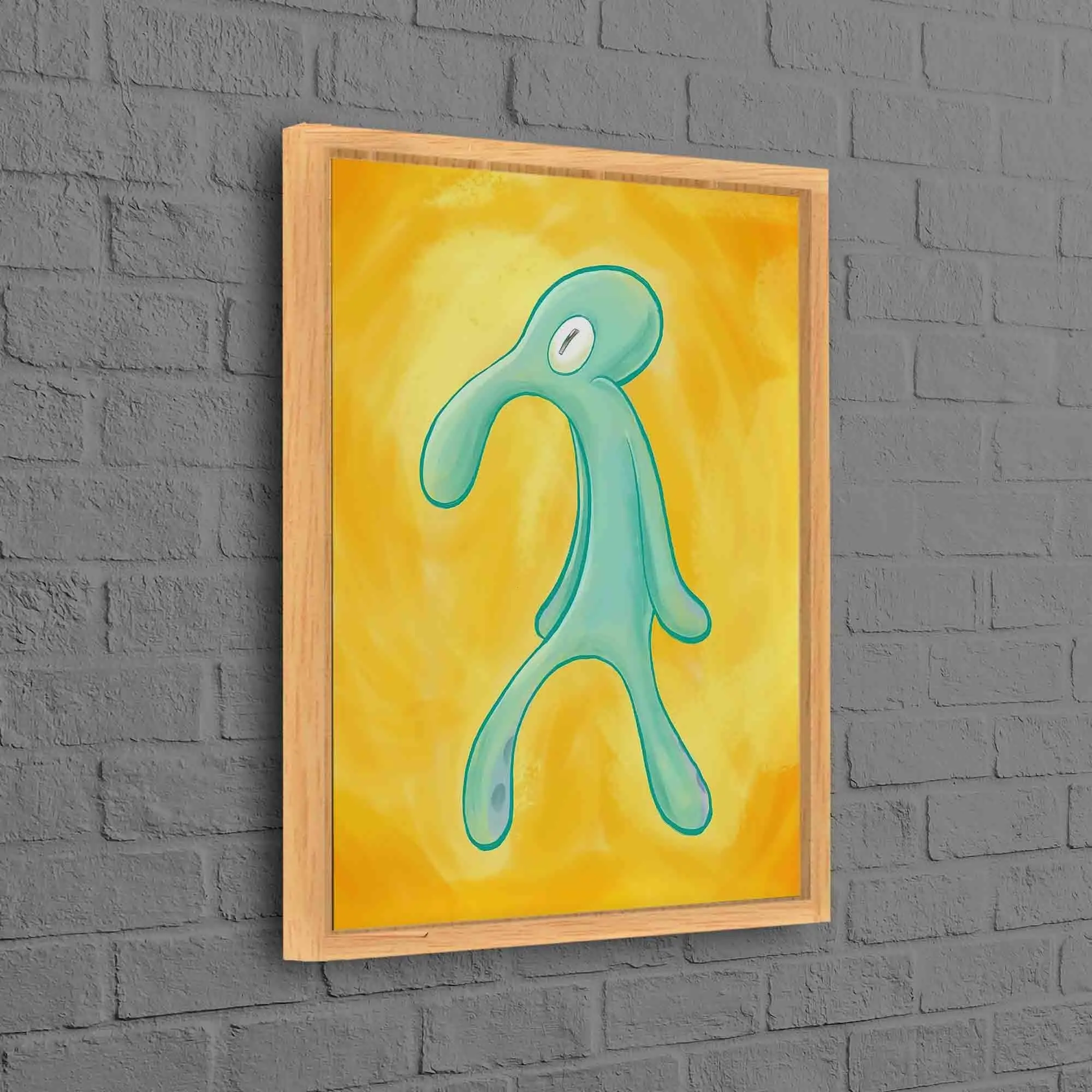 [SALE UP TO 40%] [Unframed] Squidward Painting Print, Abstract Wall Art, Squidward Poster, Modern 3D Poster, Bold And Brash Poster, Luxury Wall Poster
