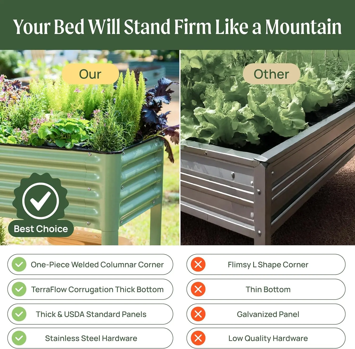 Vego Garden Rolling Elevated Raised Garden Bed V Series with Lockable Wheels & Storage Rack for Patio Porch 700 Lbs Capacity Outdoor Planter Box for Vegetables Flowers Herbs Heavy Duty Olive Green Vego Garden Rolling Elevated Raised Garden Bed V Series with Lockable Wheels & Storage Rack for Patio Porch 700 Lbs Capacity Outdoor Planter Box for Vegetables Flowers Herbs Heavy Duty Olive Green