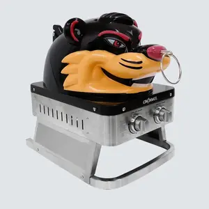 Cincinnati Bearcat Stainless Steel BBQ Grill - Interchangeable Top, 16,000 BTU Portable Gas Grill for Football Fans and Tailgating