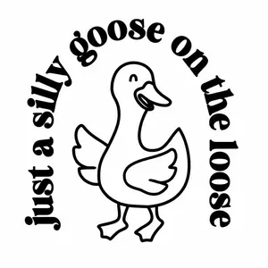 Silly Goose Decal - Customizable Size & Color Permanent Vinyl Sticker for Laptops Cars & More Perfect for Any Occasion