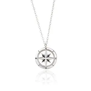 925 Silver Compass Pendant Necklace for Women - Elegant 925 Plated Jewelry, Perfect for Valentine's Day, Birthdays, and Anniversaries