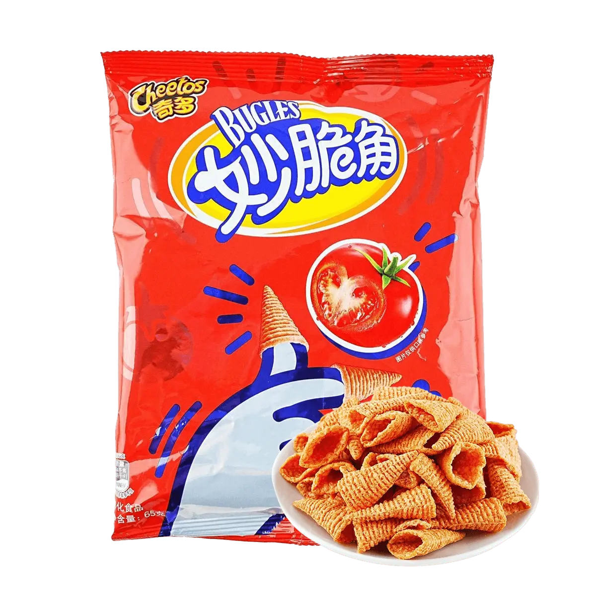 Cheetos Crunchy Corn Snacks, Tomato Flavor, 65g Bag - Savory & Tangy Snack for Parties & On-the-Go