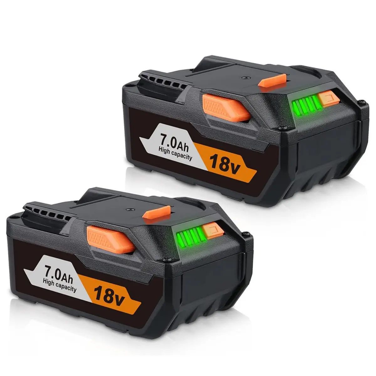 Ridgid 18V 7000mAh Lithium Ion Battery Replacement 2-Pack for 18V Power Tools, Compatible with R840085, R840087, R840083, R840086 Cordless Drills, Lithium Battery Replacement