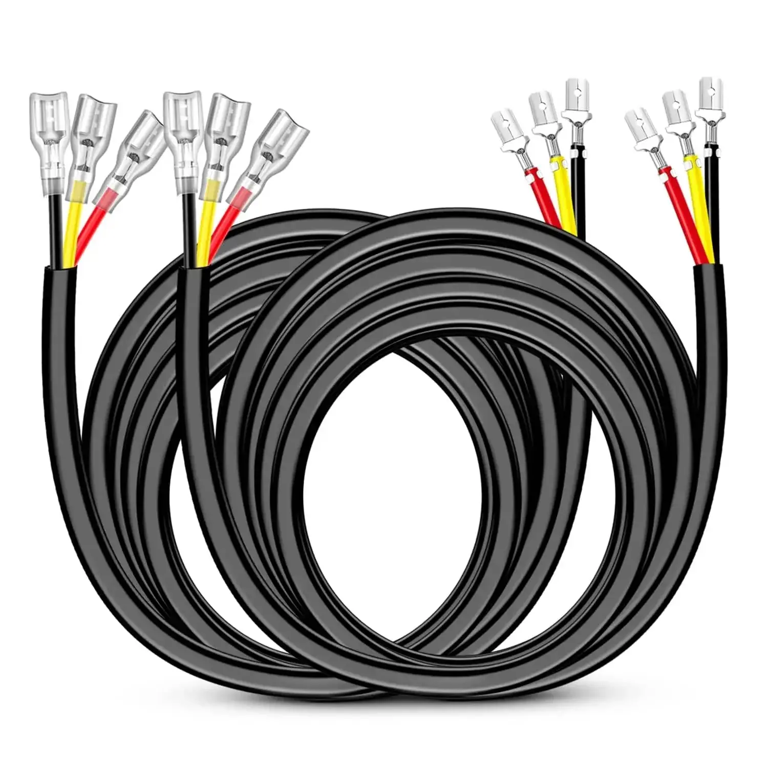 Nilight 2PCS 16AWG 10FT Wire Extension Kit 3 Leads For Amber White LED Light Bar/Led Pods/LED Work Light