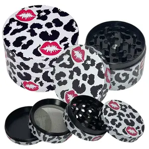 50mm Metal Leopard Pattern 4-Layer Manual Embossing Machine Zinc Alloy Tool Cigarette Roller Accessory Gift