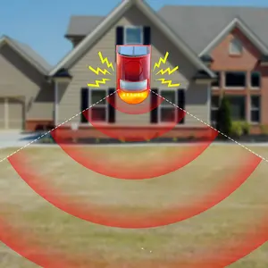 129dB Solar Powered Sound Alarm Motion Sensor with 6 LED Flash Modes, IP55 High Quality - Outdoor Security Speaker for Home, Villa, Farm, Chicken Coop, Solar Powered Outdoor Security Camera