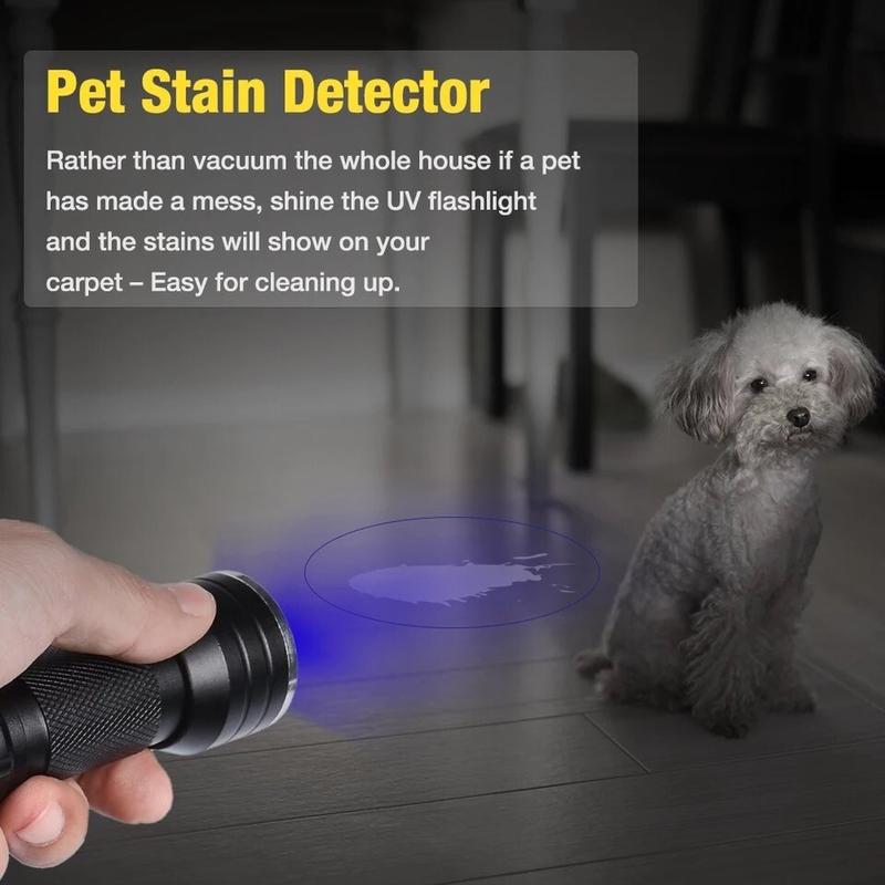 UV Flashlight Black Light Flashlight Ultraviolet LED Pet Urine Stains Detector
