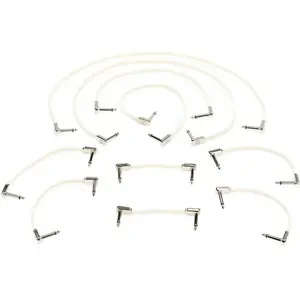 Ernie Ball Flat Ribbon Patch Cables Pedalboard Multi-Pack - White