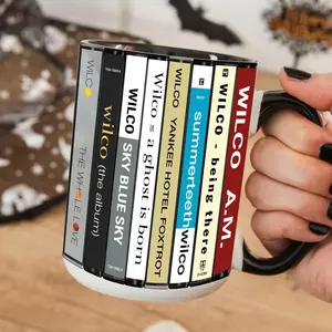 [SALE UP TO 51%] Wilco Cassette Tape Mug, Retro Album Spines Coffee Cup, Alt Country Rock Fan Gift, Indie Music Decor