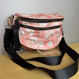 The Roni Nylon Bum Bag Crossbody - Pink Daisy