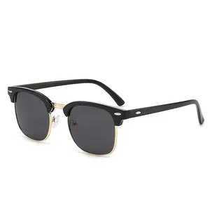 Men's Metal Browline Half-Rim Glasses for All Seasons, Clubmaster Sunglasses,Trendy Square Frame Decorative Eyewear, Elegant Business Casual Tinted Lens Glasses for Commute & Daily Wear, Stylish Glasses, Fashion Glasses