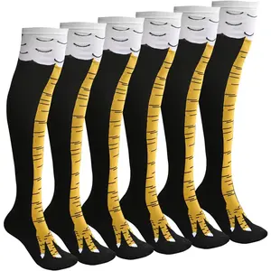3-Pack Novelty Funny Chicken Leg Socks for Women Men Crazy Chicken Feet Socks White Elephant Gifts for Adults