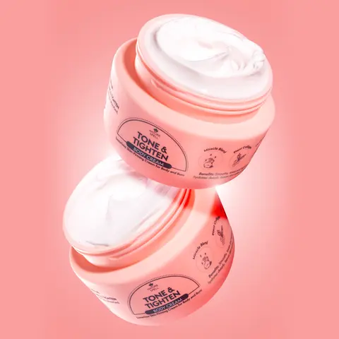 Nature Spell Tone & Tighten Skin-Firming Body Cream for Body and Bum with Ginseng Extract and Plant Collagen