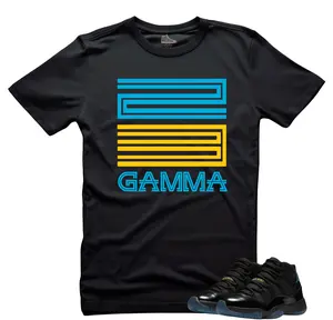 Jordan 11 Gamma Blue 2025 Matching Tee-GAMMA 23 Unisex Black Sneaker T-Shirt