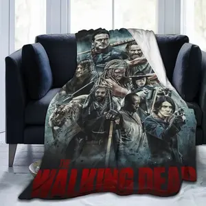 Retro Style The Walking Dead Super Soft Flannel Plush Throw Blanket for Sofa Living Room Bedroom Office and Travel 50" x 40"