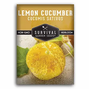 Survival Garden Seeds Lemon Cucumber Heirloom Non-GMO High Quality Seeds for Planting Mild Flavor 75 Days Maturity