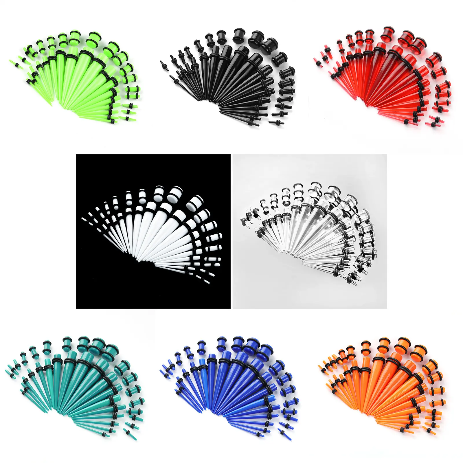 126Pcs Acrylic Taper Ear Stretching Kit, 14G-00G Ear Gauges Stretching Set with O-Rings, Hypoallergenic Ear Tapers for Piercing Stretching for Women Men 126Pcs Acrylic Taper Ear Stretching Kit, 14G-00G Ear Gauges Stretching Set with O-Rings, Hypoallergenic Ear Tapers for Piercing Stretching for Women Men