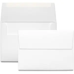 40 Thick A9 Size (5.75 x 8.75 inch) Self Seal White Envelopes Bright White Vellum Finish For Mailing Greeting Cards Invitations Postcards Photos Announcements