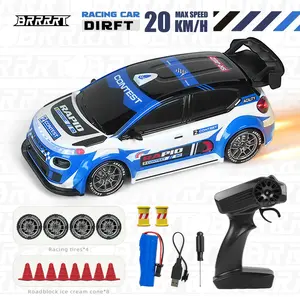 BRRRRT 1:24 Remote Control Rally Car,Drift Car with LED Lights  Backfire Simulation Effect  Fun Birthday Easter Christmas Gift for Kids Boys