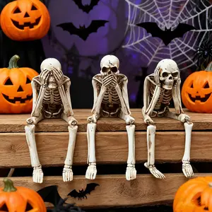 Skeleton Decoration, Creative Skull Ornament, Halloween Decoration, Home Decor for Living Room Bedroom Office, Gift for Friend