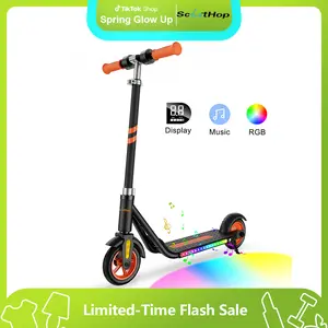 ScootHop K6 Electric Scooter for Kids Ages 6+ with LED Display, Colorful Lights, Bluetooth Music Speaker, 4 Height Adjustable, 150W Hub Motor, Up to 10 mph, 60 mins Ride Time, Best Gift for Boys and Girls TikTokShop Spring Glow Up