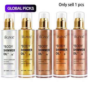 Body Shimmer Oil and Body Gloss, Refreshing Non-Greasy Body Glitter Oil with Glow, Body Luminizer, Shimmering Body Makeup, Easy to Apply, Suitable for Face and Body #GLOBAL PICKS