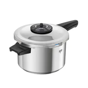 DUROMATIC CLASSIC NEO Long Handle Model - Ergonomic Design, 3-Fold Overpressure Safety System, Swiss-Made Pressure Cooker, Energy Efficient, 18/10 Stainless Steel