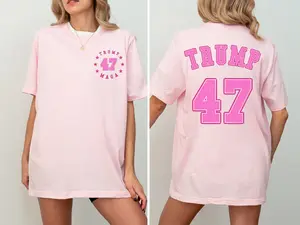 Trump 2024 Shirt Pink Donald Trump Shirt Women 45 47th President MAGA Presidential Election Republican Shirt Conservative Tshirt