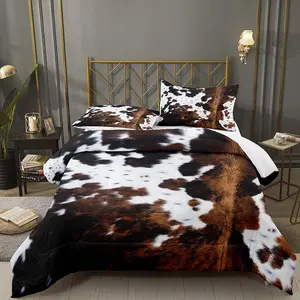 Cow Print Comforter Set, 1 Set Quilt Set Soft Comfortable Comforter & Pillowcase without Filler, Bedding Set for Home Bedroom Hotel