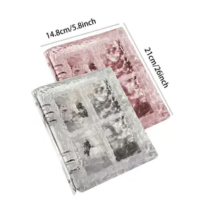 Acrylic A5 water wave pattern flipbook designed Crystal Acrylic Small Card Chasing Star Storage Book Loose Leaf Book DIY