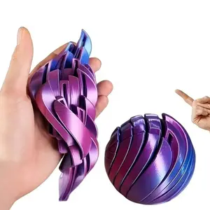 Valentine's Day  3D Printed Gear Sphere Fidget Ball - Hypnotic Slime Ball Spinner, Sensory Fidget, Stress & Anxiety Relief for Adults, Stress Relieving Accessory, Stress Relief Gadgets, Ideal for Office Home School Travel