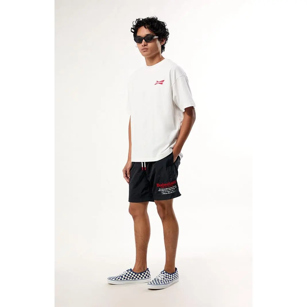 Budweiser Men's by Pacsun Crinkle 6.5" Swim Trunks