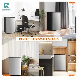 [FathersDayGift] RIMIKING Compact Mini Fridge with Freezer, Energy Efficient, Low Noise, Extra Drink Space – Perfect for Small Spaces,X98A