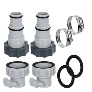Pool Hose Adapter Connector, Converts 1.5 Inch Hose to 1.25 Inch, Replacement Part for Ground Pool Filter Pump and Saltwater System