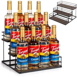 12 Bottle Capacity Coffee Syrup Organizer 3 Tier Coffee Syrup Stand Shelf for Coffee Bar Kitchen Small  Rack for Bar Family Storage for Syrup  Dressing