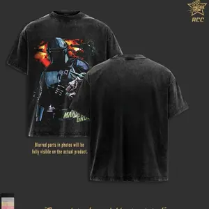 Retro Mandalorian and Grogu: Din Djarin Space Galaxy Warriors Edition Double-Printed Oversize Lightweight Acid-Washed Premium Cotton T-Shirt & Tank Top, Classic Soft Relaxed Fit Apparel, Oversize Shirt, Vintage Outfit, y2k Styles, gift for fan 87V