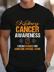 100% Cotton Kidney Cancer Awareness Shirt T-Shirt Women's Men's Graphic Tee Crew Neck summer vacation Tops