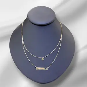 Gargantia rolo 18’’, con placa y corazón oro 14k