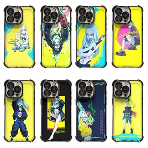 Rebecca Edition Cyberpunk Edgerunners Anime Phone Case for iPhone 17 Pro Max Air 16 Pro 15 14 Plus 13 12 11 and Samsung S26-S23 Plus Ultra Anti-Scratch Durable Clear Case Great Birthday Gift for friend