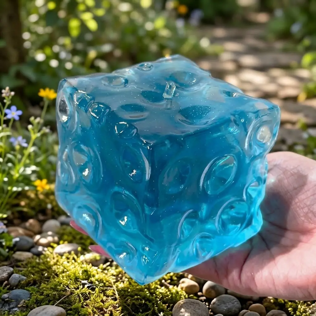 2026-Giant Jelly Cheese Cube Squishy Toy, Squishies Stress Relief, Transparent Moldable Squeeze Fidget Toy, No-Rebound Sensory Stress Relief Desk Toy,Aesthetic Party Toy