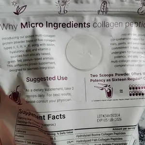 Product Review of Micro Ingredients Multi Collagen Peptides Powder - Hydrolyzed Protein Peptides (Type I,II,III,V,X) with Hyaluronic Acid, Biotin & Vitamin C Unflavored from 𝕸**5