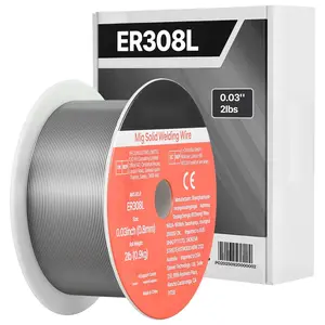 Solid MIG Welding Wire ER308L 0.030-Inch Diameter, 2 Lb Spool, Low Spatter Stainless Steel Welding Wire for All-Position Gas Shielded MIG Welding, High Feedability, Stable Arc, Dissimilar Stainless Steel Joint Welding