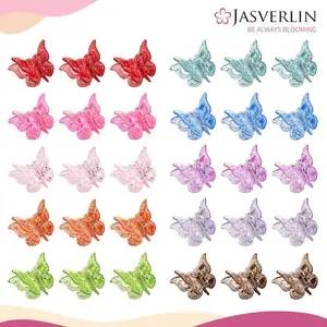 Glitter Mini Butterfly Hair Claw Clips – 50-Piece Set with 10 Assorted Colors, Sparkly 90s Y2K Accessories for Girls & Women